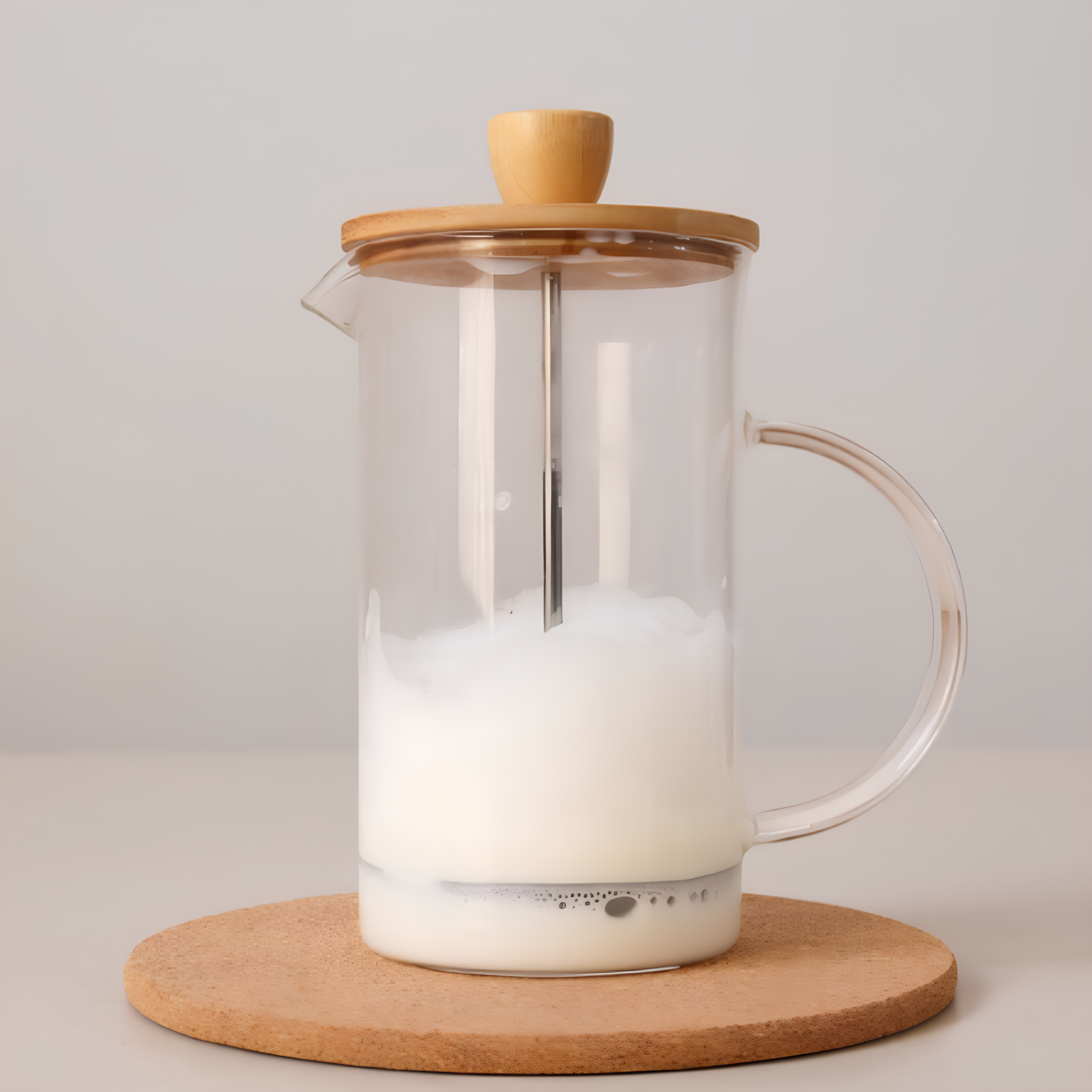 Cafeteira Prensa Francesa Vidro Borossilicato de Bambu Êza Decor
