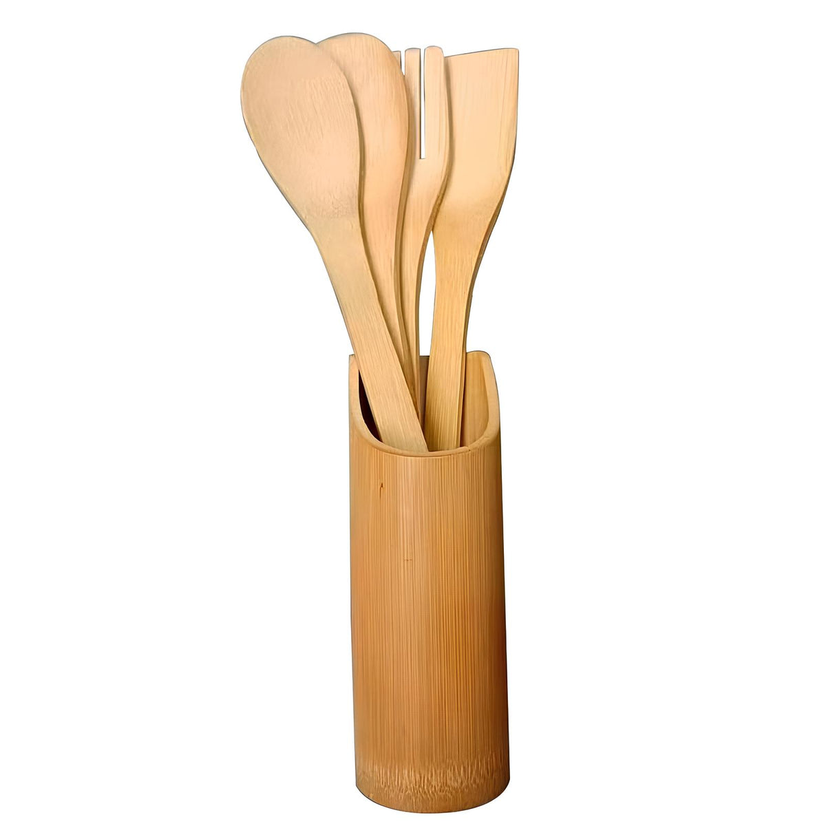Kit de Utensílios de Bambu 5 Peças Êza Decor
