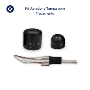 Kit Bico Aerador de Vinho e Tampa Trava à Vácuo Êza Decor